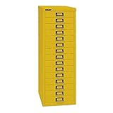 BISLEY MultiDrawer, 39er Serie, DIN A4, 15 Schubladen, Metall, 641 Zinkgelb, 38 x 27.9 x 86 cm