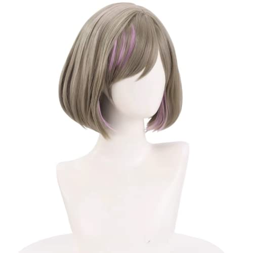 LINLINCD-Anime Coser Anime-Spiel Cosplay LoveLive!Superstar!!Perücke Tang-Keke-Perücke Damen kurzes Haar natürliches Bob-Haar mit gratis Perückenkappe for Halloween Party Karneval Nachtleben