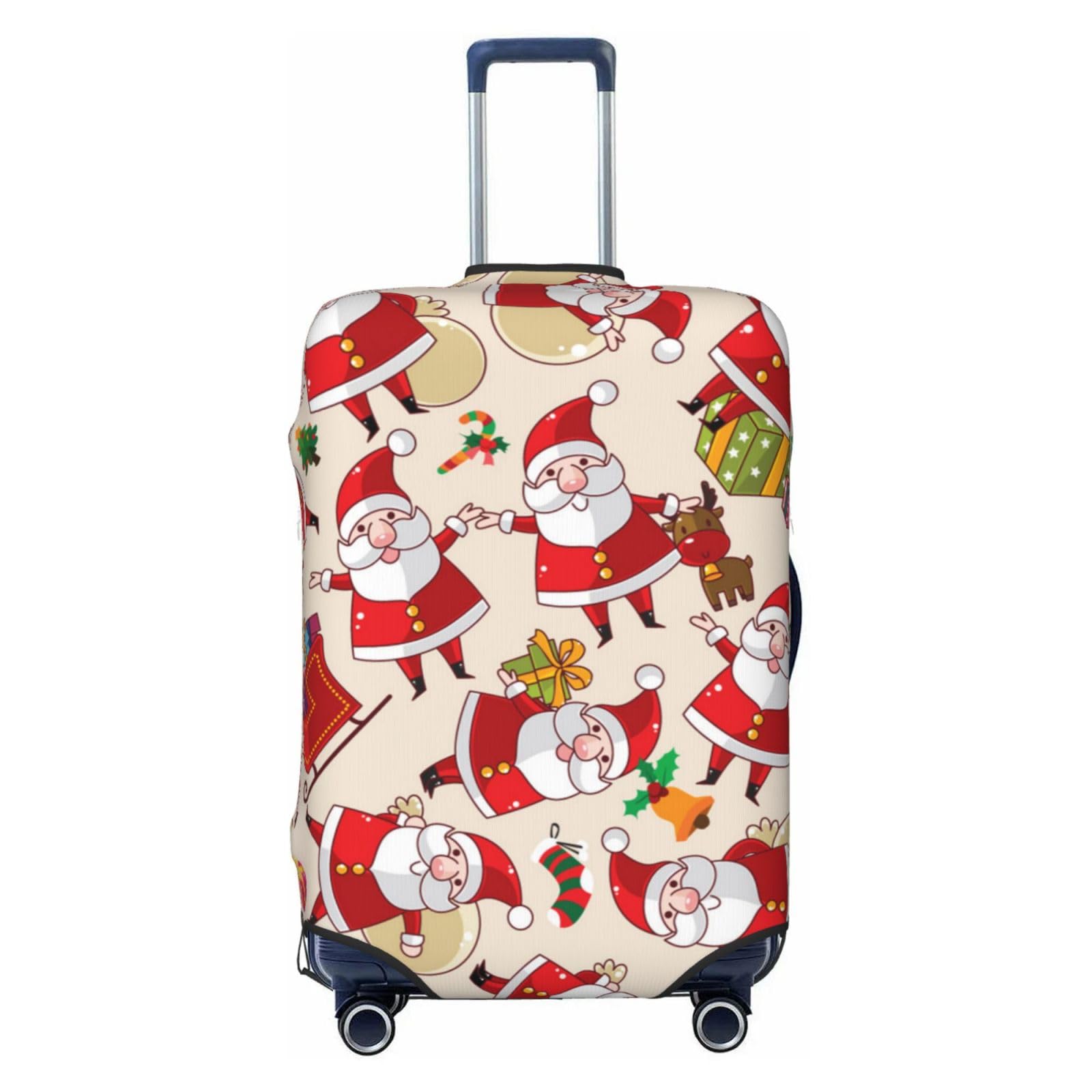 Miniks Reisegepäckhülle mit Weihnachtsmotiven, Weihnachtsmann, strapazierfähig, passend für 45,7 - 81,3 cm große Gepäckstücke, Größe XL, Schwarz, X-Large