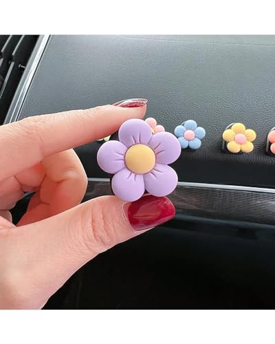 Car Perfum 1pc Auto Lufterfrischer Mehrfarbige Blume Styling Aroma Diffusor Automobil Air Vent Parfüm Universal Auto Zubehör Interier Lufterfrischer(Purple)