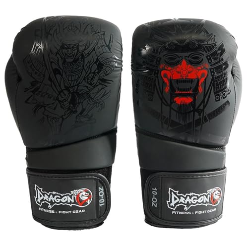 Yakuza Boxhandschuhe Muay Thai Kickboxen Sparring, Männer Damen, Boxsack Punchinghandschuhe, Kickboxhandschuhe MMA Kampfsport Training Schwarz Adult 8 10 12 14 16oz Muay Thai Boxing Gloves (14 Oz)