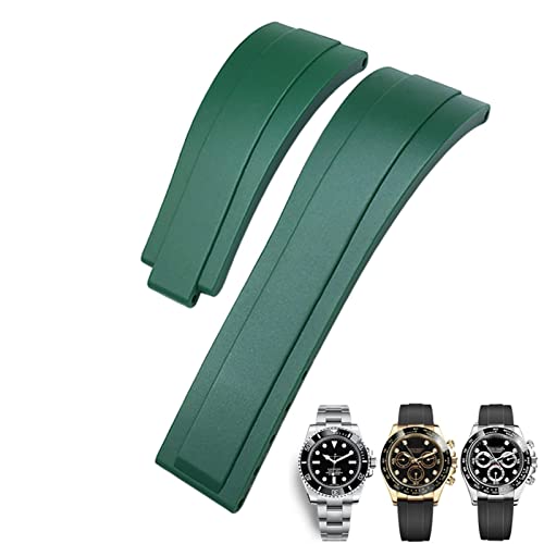 NEYENS Gummi-Uhrenarmband für Rolex Daytona Submariner GMT Yacht-Master Oysterflex Silikon-Armband mit Faltschließe, 20 mm / 21 mm, 21 mm, Achat