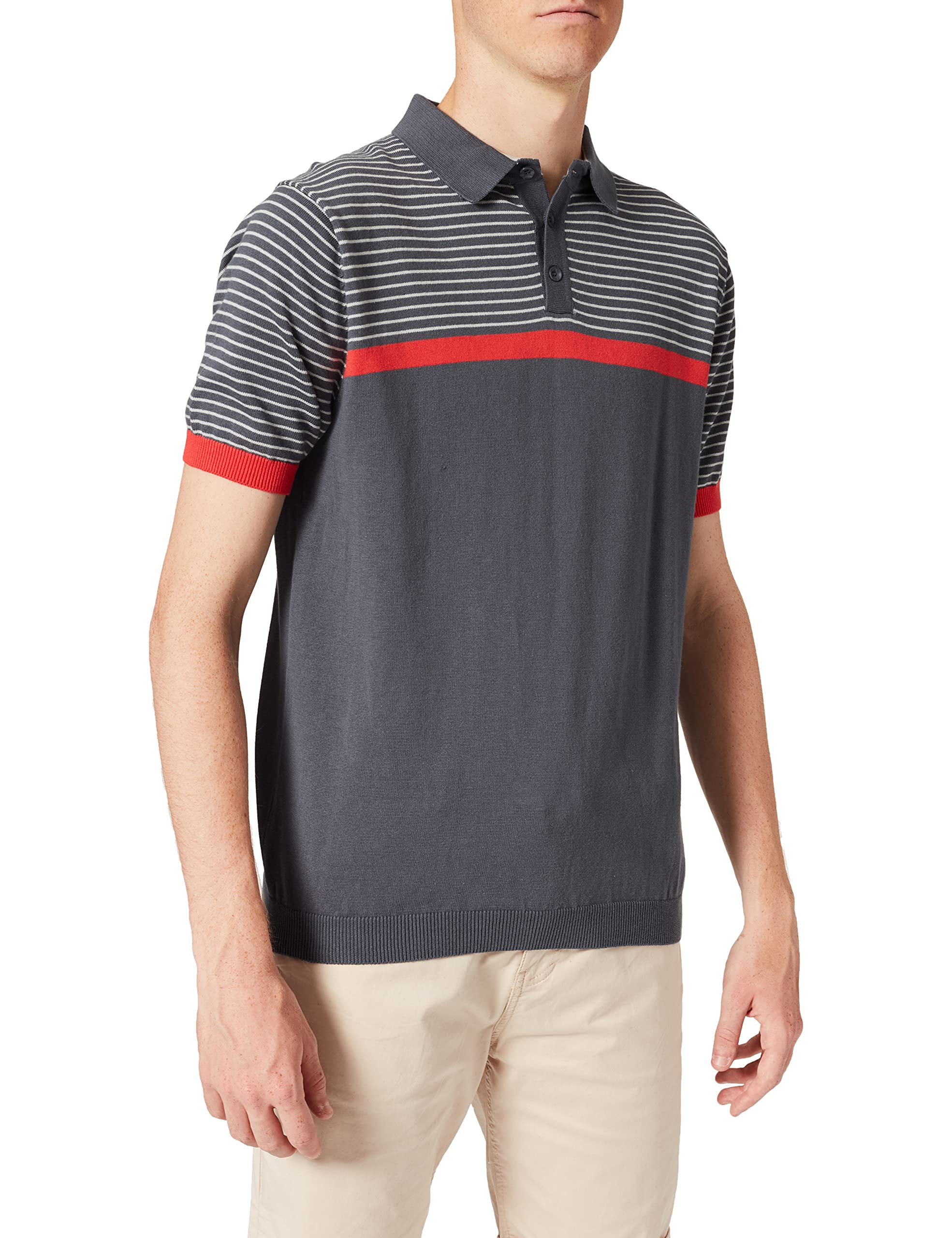 Merc of London Herren Blake Poloshirt, Grau (Charcoal 006), Medium