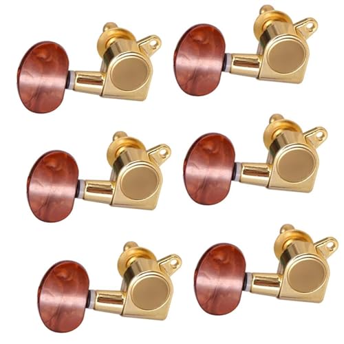 Strings Tuning Pegs Mechaniken Für Gitarre 6er-Pack Gitarren-Stimmstifte, links/rechts, Stimmwirbel mit geschlossenem Knopf, Ersatz-Instrumententeile