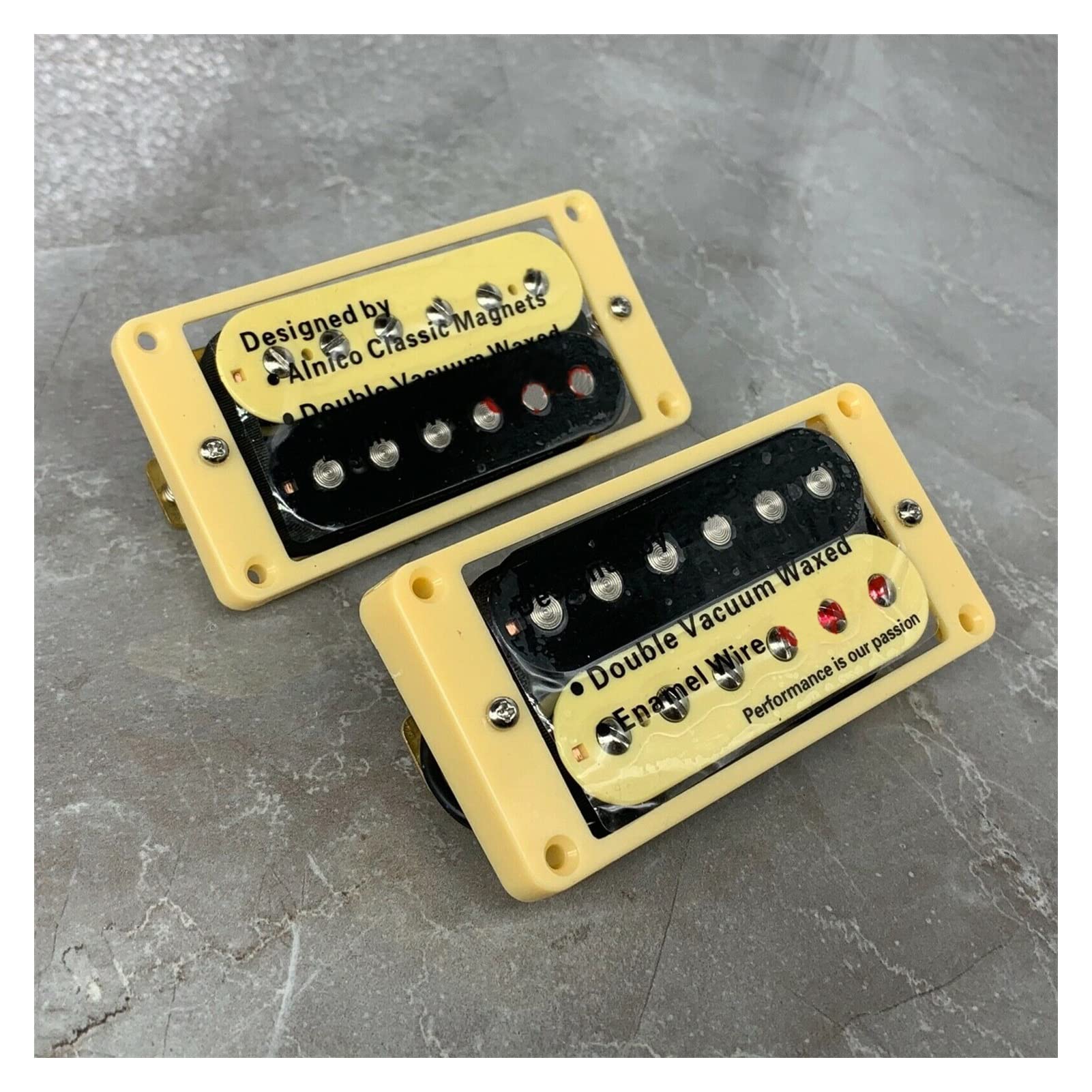 ZENGXUE Humbucker Set Pickups In Zebra-Farbe Für E-Gitarren In Sahnerahmen Humbucker Tonabnehmer Set