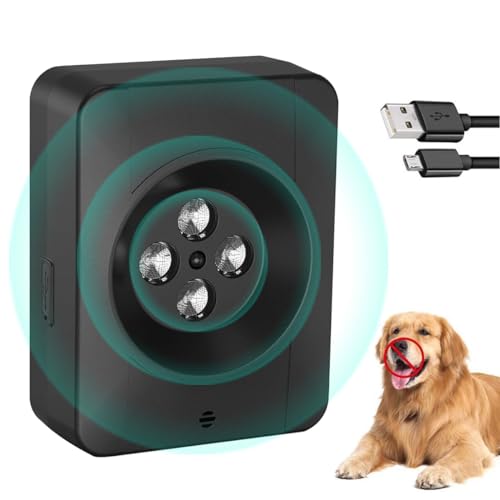 HXWEB PET Anti-Bell-Gerät, Ultraschall Hund Bellen Gerät mit 3 Modi & 4 Ultraschallsendern wirksame Kontrolle Bereich, IPX4 wasserdicht Sonic Anti-Bell-Gerät für Outdoor Indoor verwenden