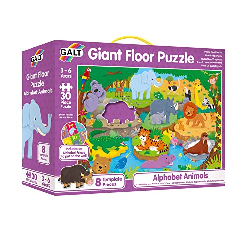 Galt 1005368 Alphabet Riesen-Bodenpuzzle – ABC-Tiere, Mehrfarbig