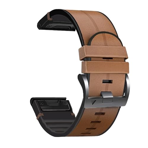 OPKDE 22 x 26 mm Silikon-Armband QuickFit-Armbänder für Garmin Fenix 7X 7 6 6X Pro 5X 5 D2/Tactix 7 Leder-Smartwatch-Armbänder, 26mm For Tactix 7, Achat