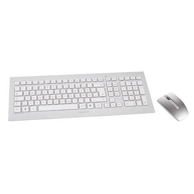 CHERRY DW8000 Funk-Tastatur,- Maus-Set Spritzwassergeschützt Deutsch, QWERTZ, Windows® Weiß, Silber