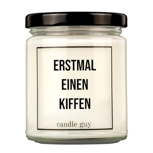 candle guy Duftkerze | Erstmal einen kiffen | Handgemacht aus 100% Sojawachs | 70 Stunden Brenndauer