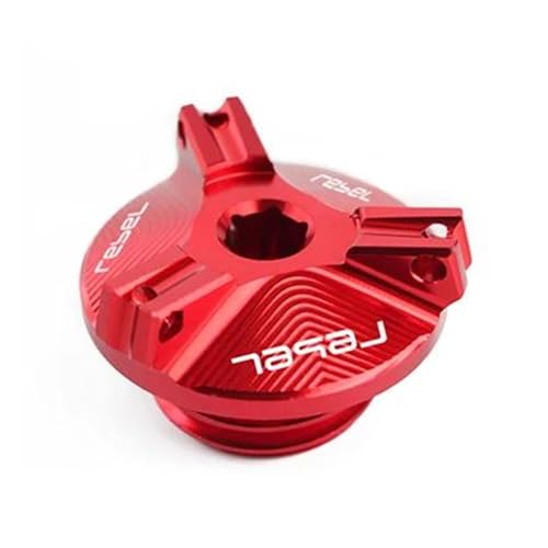 WilsEm 5 Farben Motorrad Motor Öl Ablauf Stecker Sump Mutter Tasse Stecker Abdeckung Für Honda Für Rebel 300 500 Für CMX 250 CA125 250 450 Zubehör Tankstecker (Farbe : Rot)