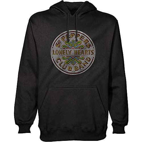 The Beatles Herren SGT Pepper Pullover Kapuzenpullover, Schwarz (Black Black), XX-Large