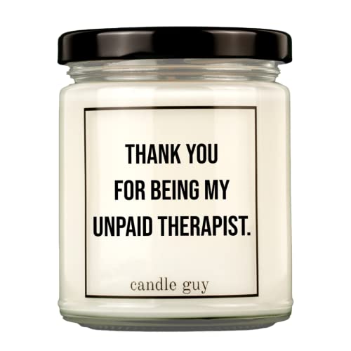 candle guy Duftkerze | Thank you for being my unpaid therapist. | Handgemacht aus 100% Sojawachs | 70 Stunden Brenndauer