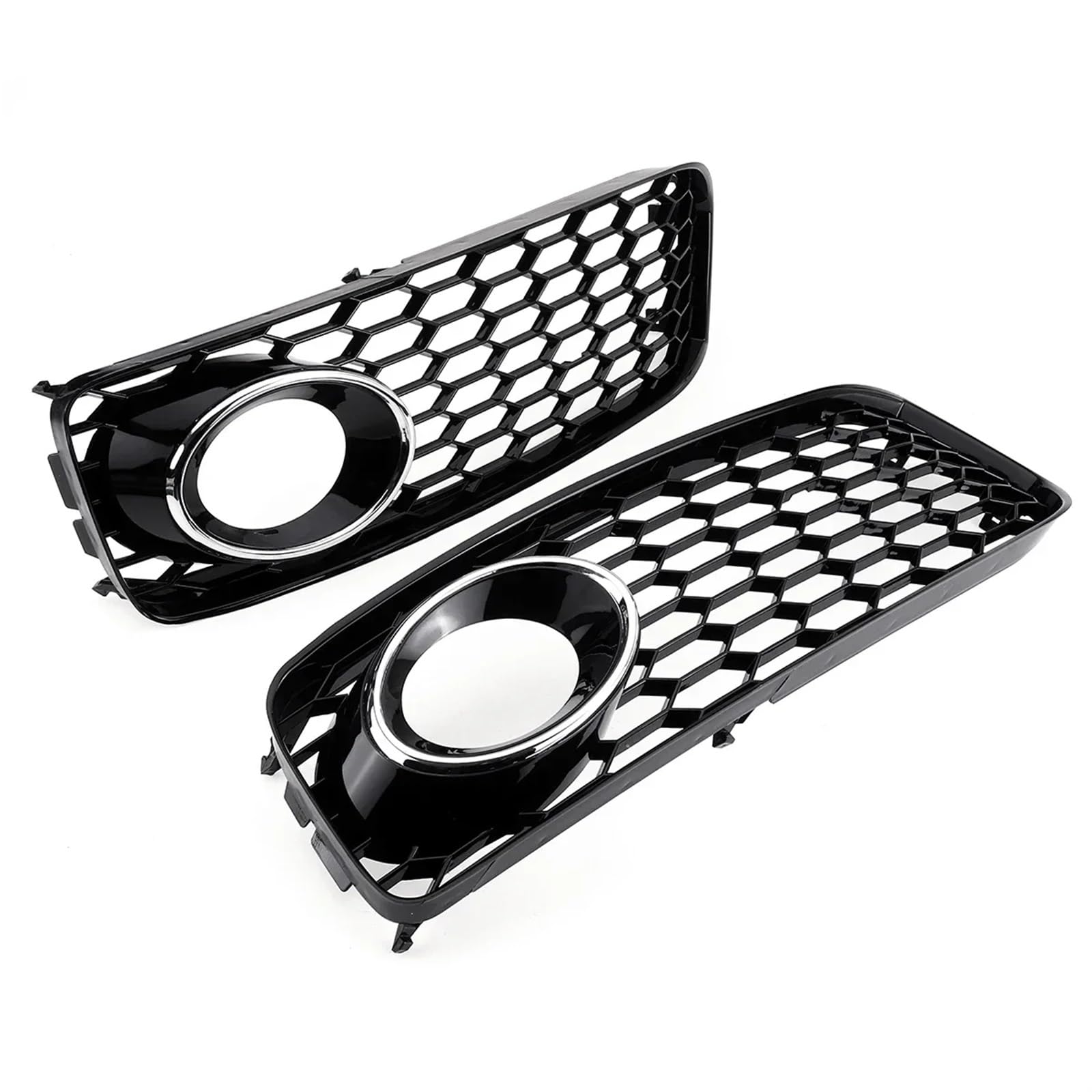 Frontgrills Für Für A5 Für S-Line / S5 B8 RS5 2008-2012 Auto Nebelscheinwerfer Lampengrillabdeckung Wabensechskant-Frontgrill Front Bumper Grille(Glosssy Black)