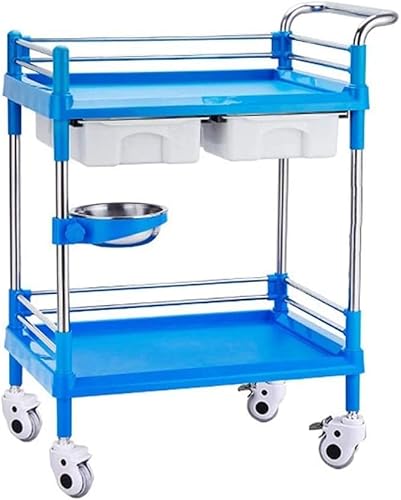 LASTRAN Küchenaufbewahrungswagen, Großer Mobiler Trolley, Schönheitssalon-Trolley 2-Stufiger Mobiler Trolley, Trolley