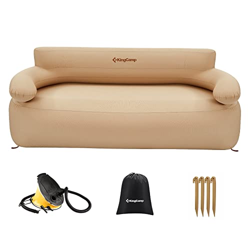 KingCamp Aufblasbare Sofas Camping Luftsofa Luftsessel Air Lounger Aufblasbare Liege, Aufblasbarer Sitzsack, aufblasbares Sofa Indoor, Outdoor Khaki