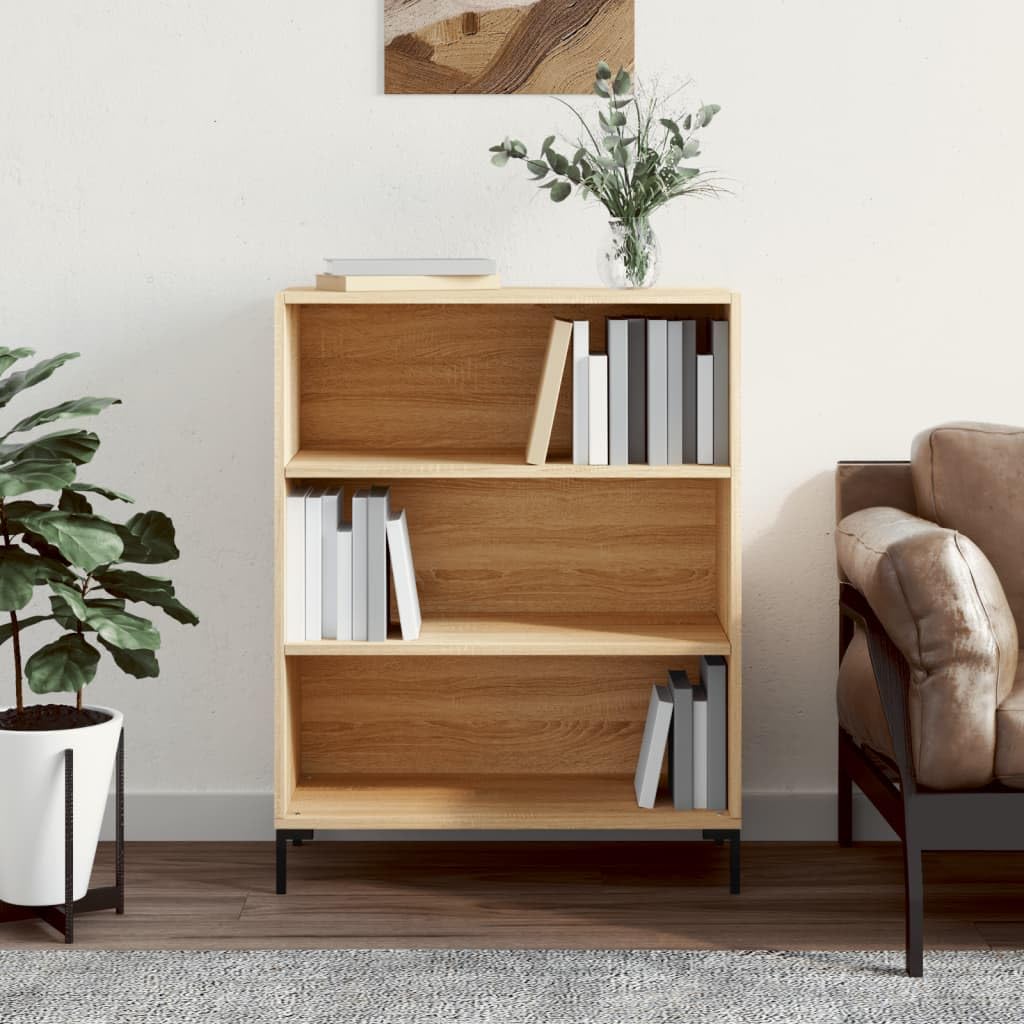 KLYEON Bücherregal Sonoma-Eiche 69,5x32,5x90 cm Holzwerkstoff,Modernes Bücherregal aus Holzwerkstoff in SonomaEiche mit viel Stauraum Regalsysteme