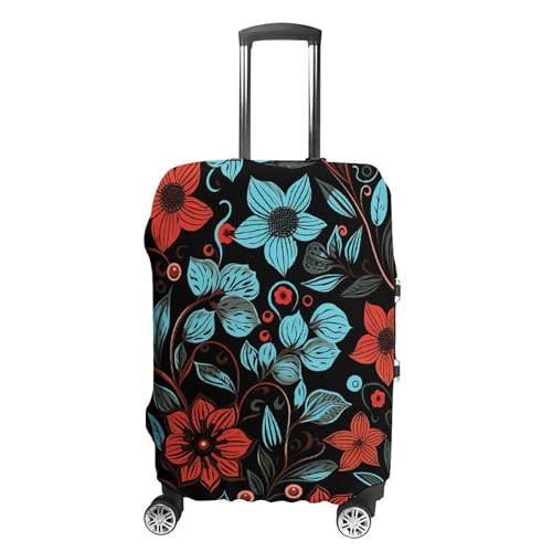 CSGJMYGS Reisegepäckabdeckung, elastisch, waschbar, modisch, kratzfest, Motiv: Blumen und Natur, Koffer-Schutz, passend für 45,7 - 81,3 cm Gepäck, Stil:, L