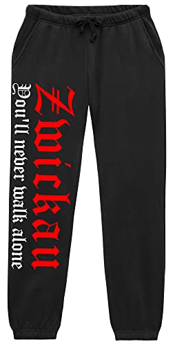 Zwickau Never Walk Alone Jogginghose | Fussball Ultras Sport Freizeit Hose | (L)