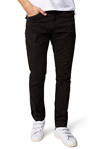 WOTEGA Herren Cargohose Chino Cargo Hose Daryl, Black (4008), W30/L34