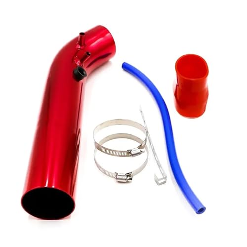 Induktion Schlauch Kit Universal 3'' Zoll 350mm 76mm Auto Kaltluftansaugrohr Aluminium Kurze Lange Kaltluftansaugrohre System Kanalrohrsatz Luftfilter Auto Luftansaug(Long red 350mm)