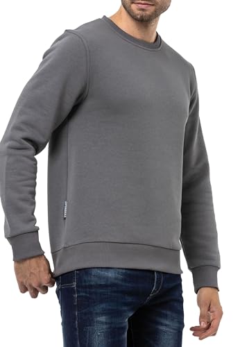 Cipo & Baxx Herren Sweatshirt Rundhalsausschnitt Basic Pullover Hoodie Sweater CL558 Anthracite XS