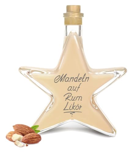 5x Mandelsahne auf Rum Likör 0,2L Sternflasche nach gerösteten Mandeln & Rum 18% Vol Mengenrabatt