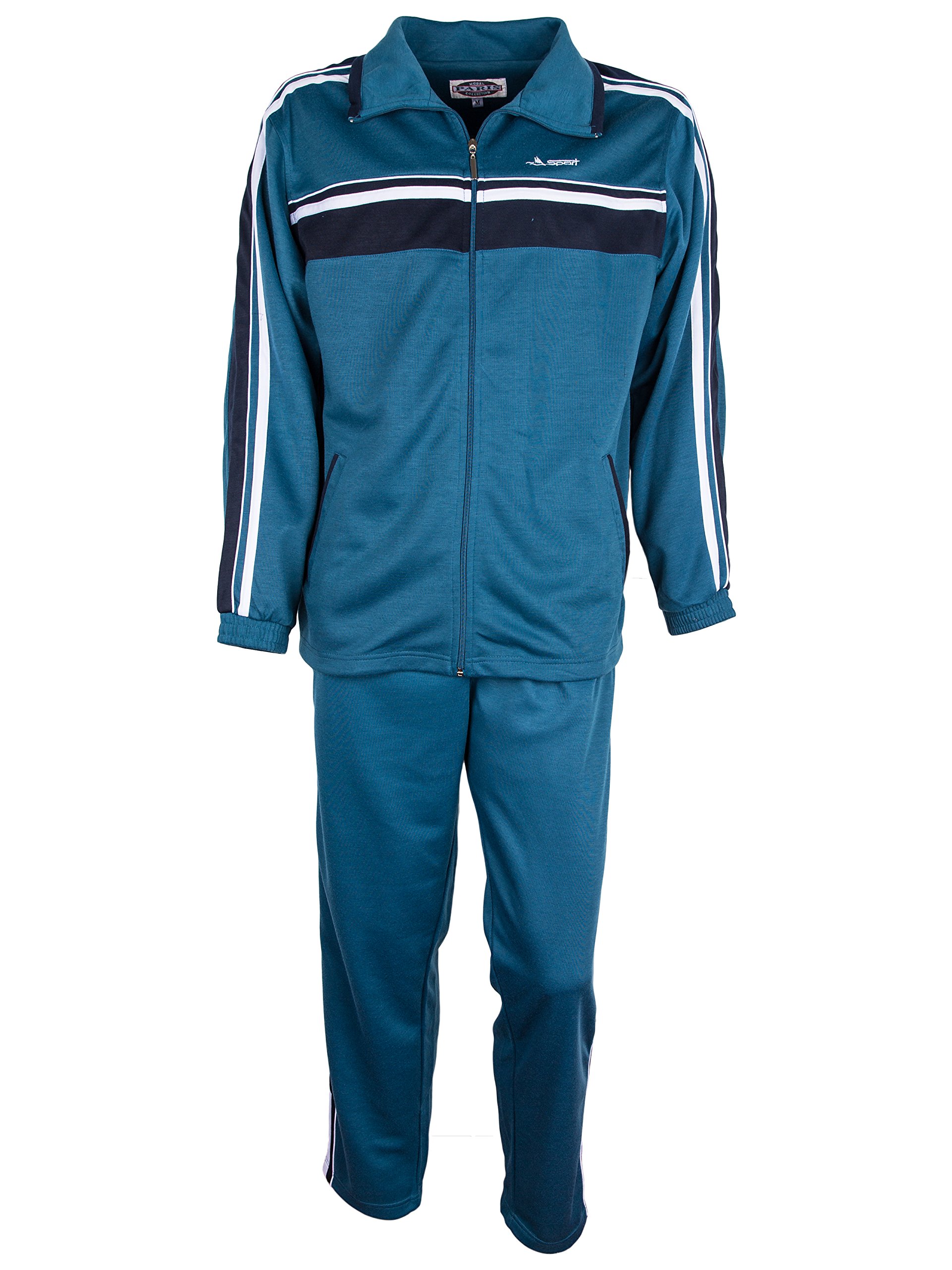 SOUNON Herren Jogginganzug, Trainingsanzug, Sportanzug, Freizeitanzug, Hausanzug Stahlblau, Groesse: XL