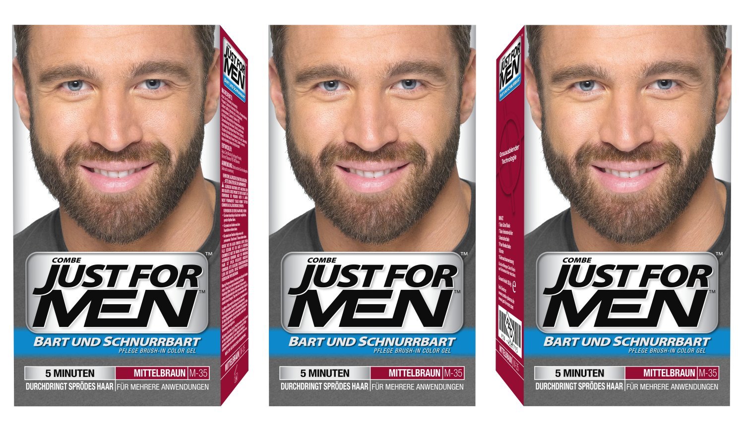 Just For Men - M35 - Bart Und Schurrbart - Mittelbraun - 3er Pack