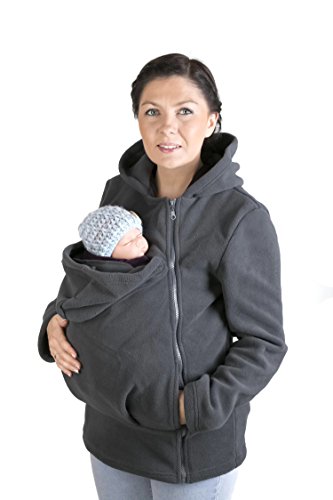 fun2bemum Tragejacke Tragepullover für Mama & Baby Basic Graphit (L)