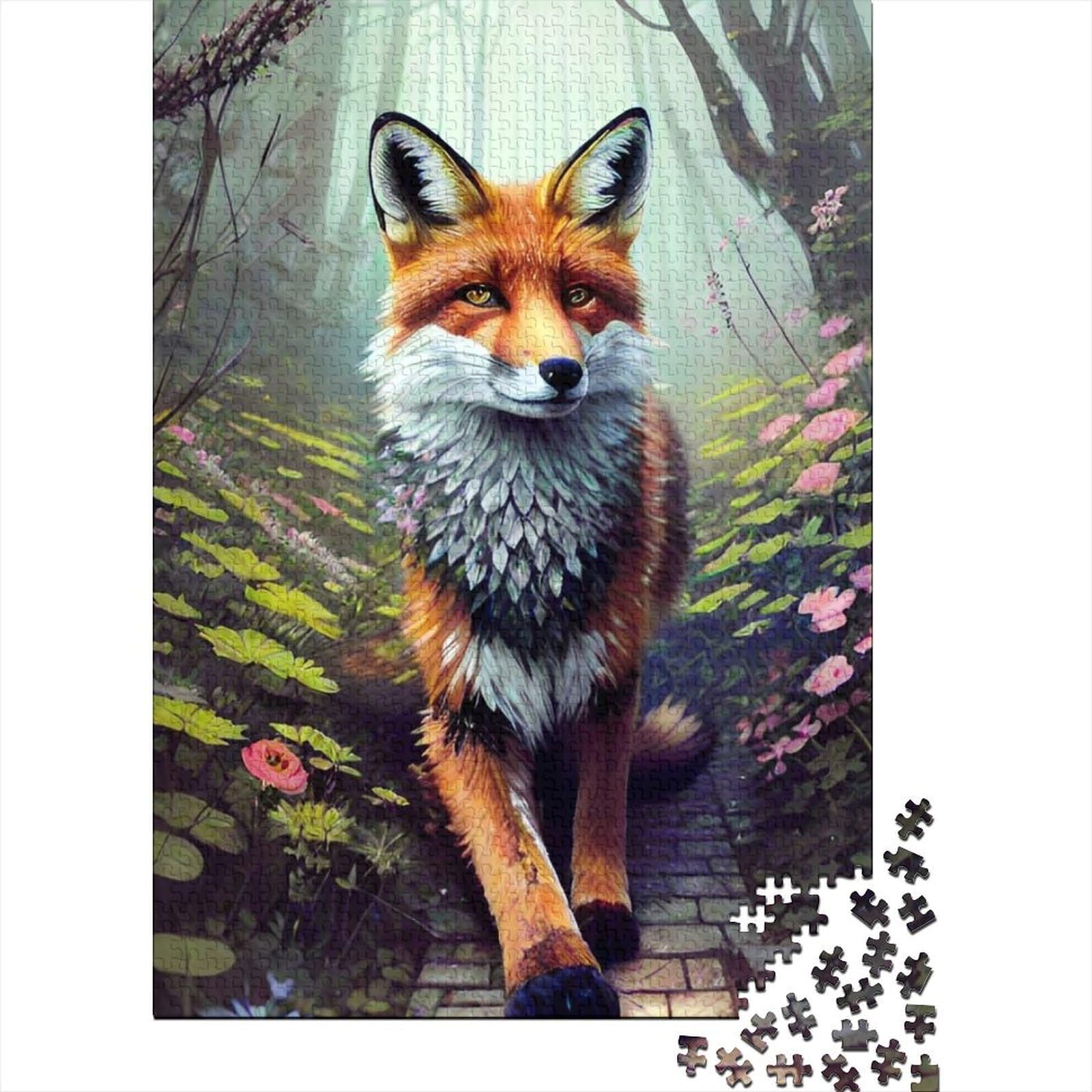 Tierfuchs-Holzpuzzle für Erwachsene und Jugendliche von Difficult Challenging Puzzles, 1000 Teile, für anspruchsvolles Puzzlespiel und Familienspiel, 75 x 50 cm