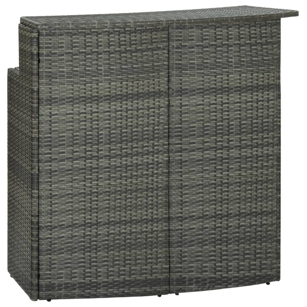 KLYEON Garten-Bartisch Grau 120x55x110 cm Poly Rattan, Gartenmöbel & Zubehör