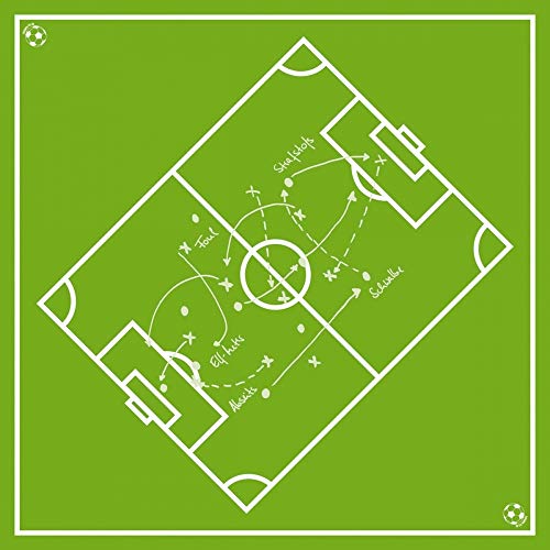 Tischdecken aus Airlaid | Mitteldecken 80 x 80 cm | Mank Einmal-Tischdecke für Gastronomie und Feiern | 20 Stück| FUSSBALLFELD in Grün-Weiß