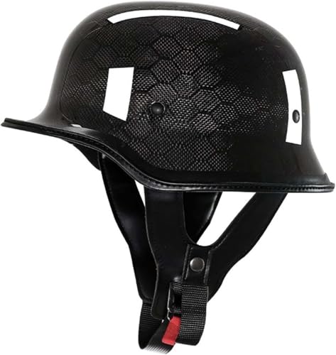 Retro-BOL-Motorrad-Bols-Helm, Jet-Helm Im Deutschen Stil, Mit DOT/ECE-Zulassung Und Herausnehmbarem Innenfutter, Halber Motorradhelm Für Erwachsene, Damen Und Herren G,L59-60CM