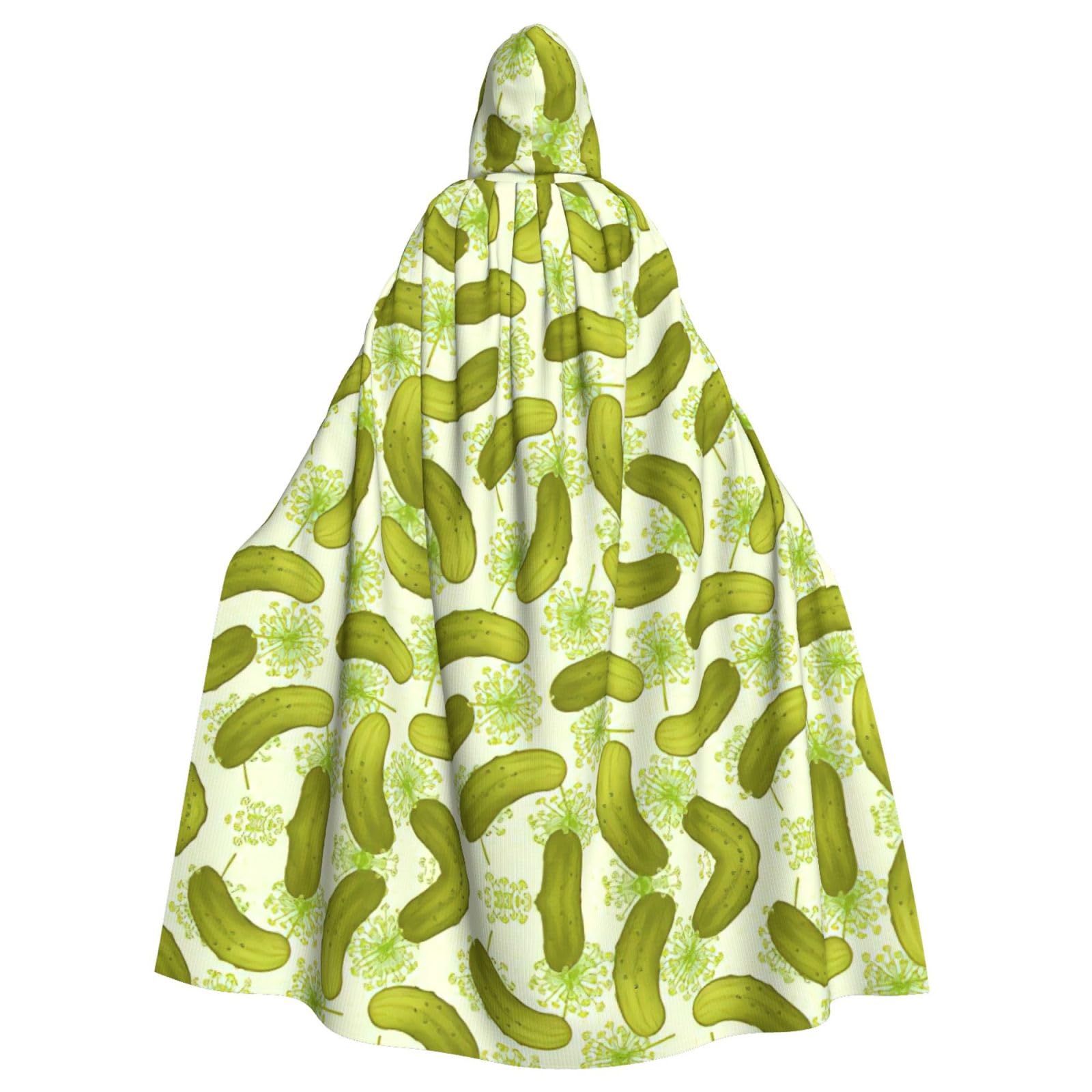 YQxwJL Sushi Dill Pickles Print Hooded Long Length Cape, Unisex Hooded Halloween Christmas Cloak Costumes Party Cape