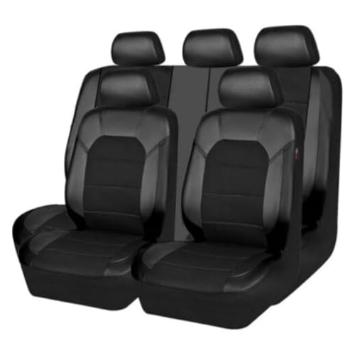 Auto Sitzbezüge Sets FüR Skoda Kodiaq/GT/2019 2020 2021 2022 2023, Leder Auto Schonbezug Full Set Sitzbezug Vordersitze Rücksitzschoner Auto Zubehör, C/Black