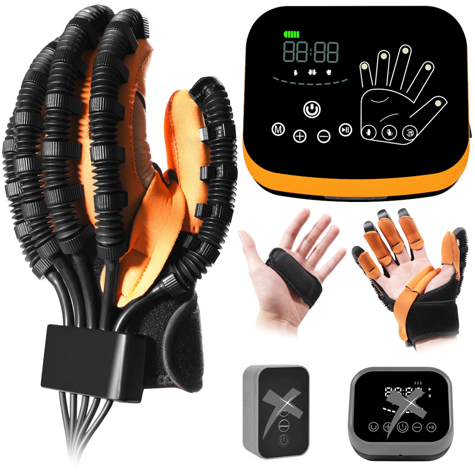 EMFOCU Aktualisierte Finger Roboter Handschuhe, Hemiplegie Hand Therapie Ausrüstung, Schlaganfall Hand und Finger Training, Hand und Finger Funktion Rehabilitation Handschuhe.