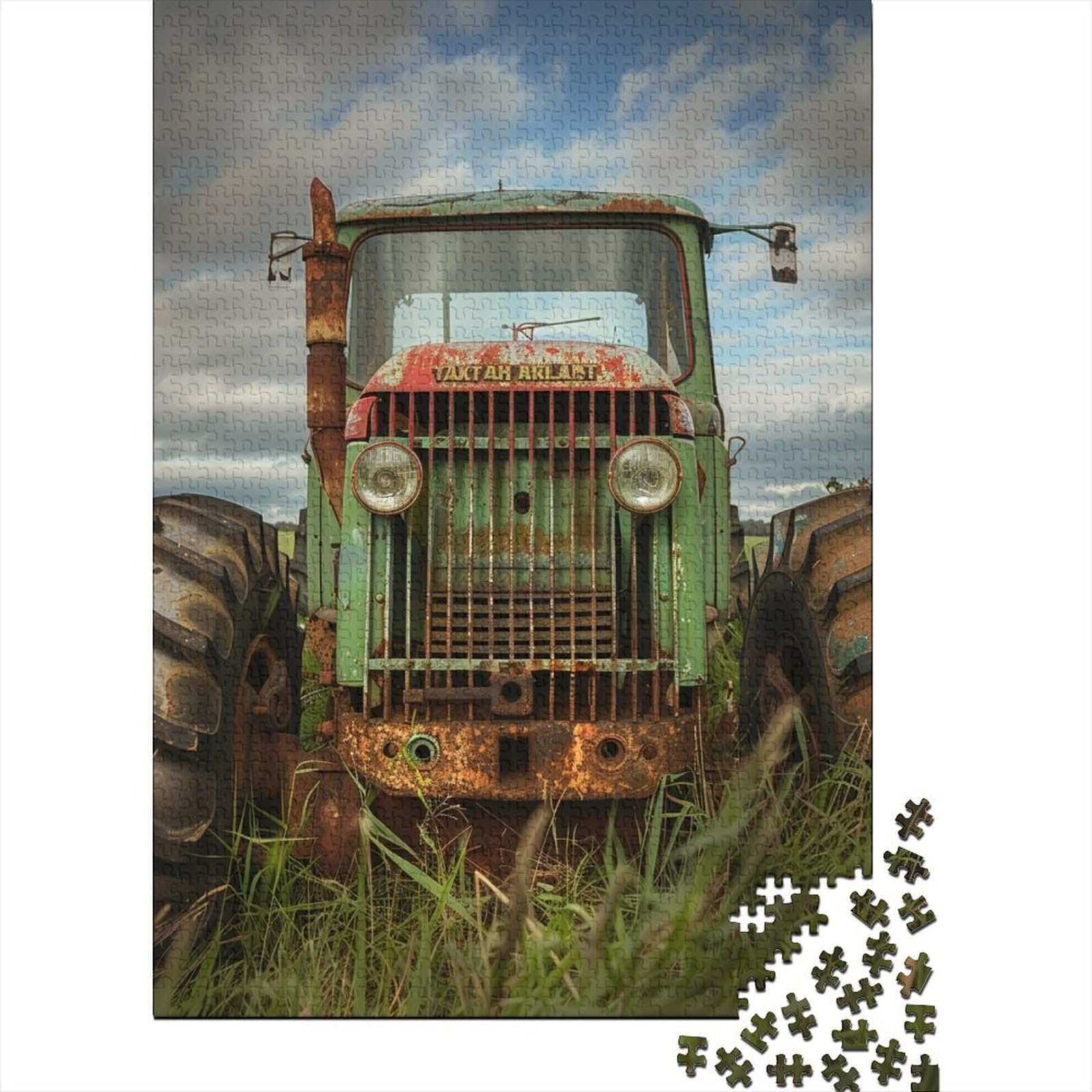 Holzpuzzle mit landwirtschaftlichen Traktoren für Erwachsene und Jugendliche von Adult Jigsaw Puzzles 1000 Teile, Holzpuzzle für Erwachsene und Jugendliche 29,53x19,69 Zoll