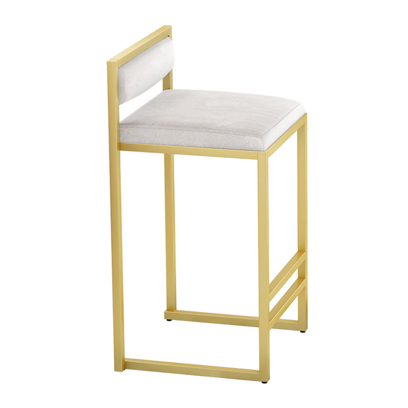 TBSZCM Barhocker 1 Stück – Hocker in Thekenhöhe – Küchenhocker aus Samt – weißer Sitz – goldene Metallbasis, Sitzhöhe 75 cm, maximale Tragfähigkeit 150 kg Run forward