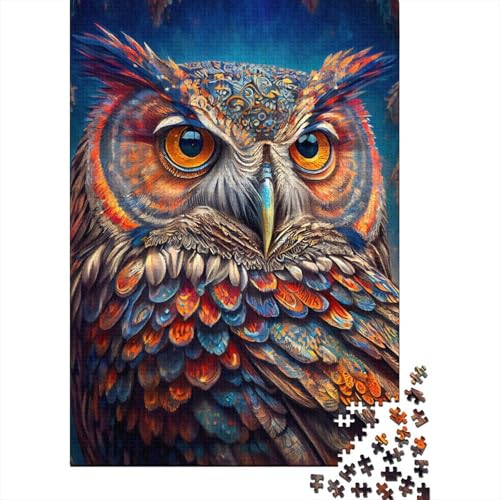 Fantasie-Eule, Holzpuzzle für Erwachsene, 1000 Teile, für Erwachsene, schwierige Puzzles, Familienspiele, Weihnachts- und Geburtstagsgeschenke (Größe 75x50cm)