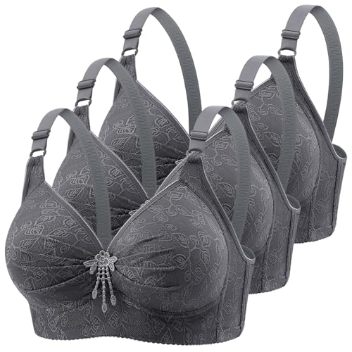 3er Pack BH Damen ohne Bügel Nahtloser Bra Push Up BHS Sexy Starker Halt Große Brüste Klassische Bustier Soft Bequemer Bralette Fitness Dessous Crop Top für Alltag