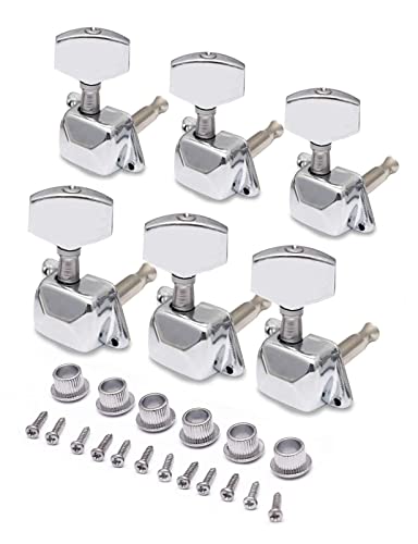 Gitarren Stimmwirbel 3L3R 6. Stücke Halbschloss Guitar String Tuning Pegs Tuner Machine Heads Knöpfe Tuning Keys (Color : 6R)