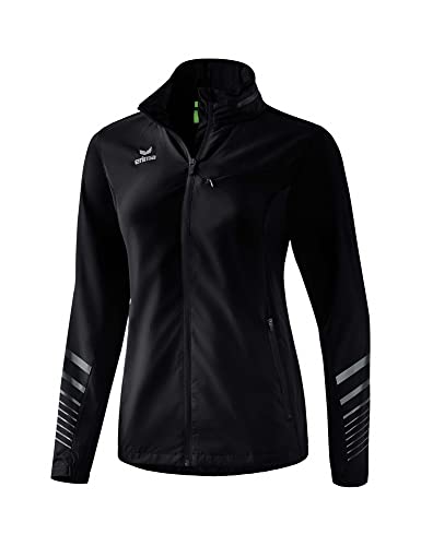 ERIMA Damen Race Line 2.0 Running Jacke aus wasserabweisendem Funktionsmaterial, mit Reißverschlusstaschen und integrierter Kapuze