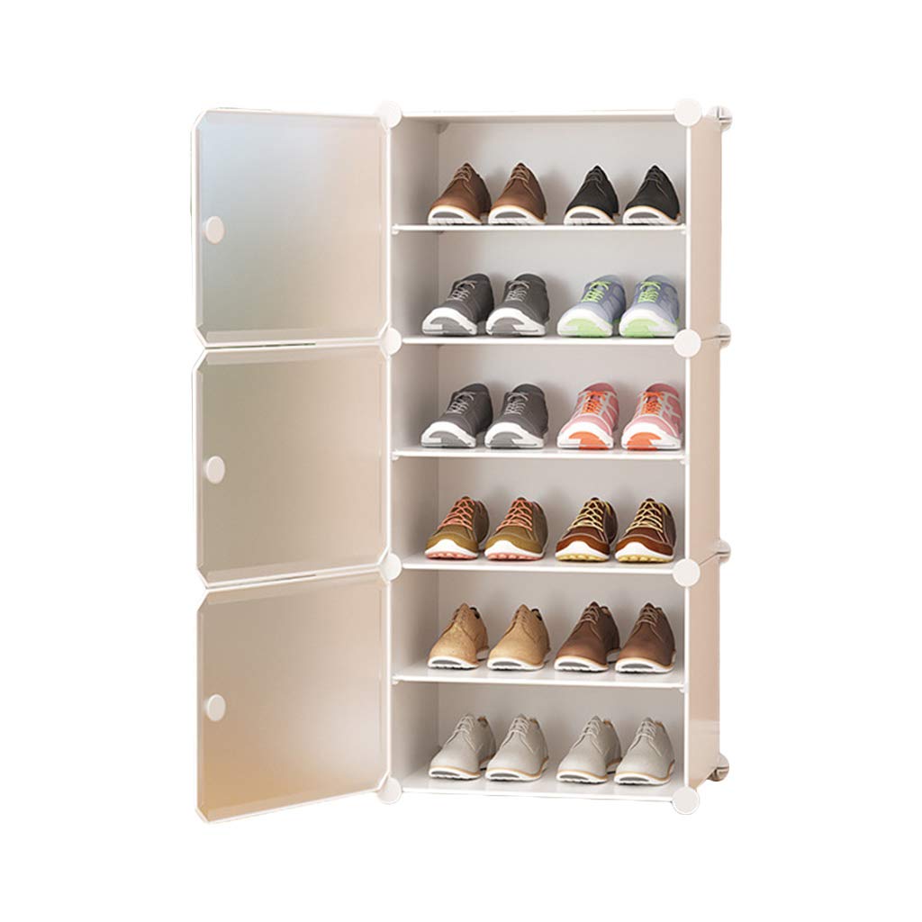 Meiliyizu Schuhregal mit 4/6/8 Ebenen, Aufbewahrungsregal, Schrank, staubdichter Organizer