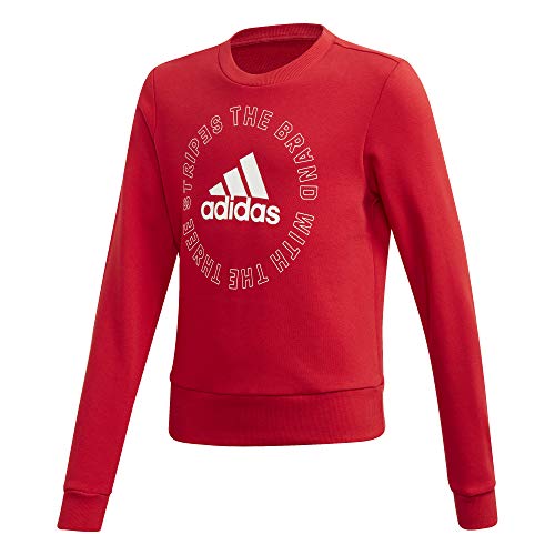 adidas Mädchen G Bold Crew Sweatshirt, Mehrfarbig (Escarl/Blanco), 140 (9/10 años)