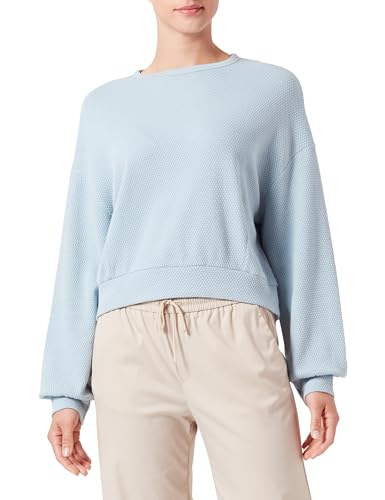 QS Damen 2147730 Sweatshirt mit Struktur, türkis 6103, 36