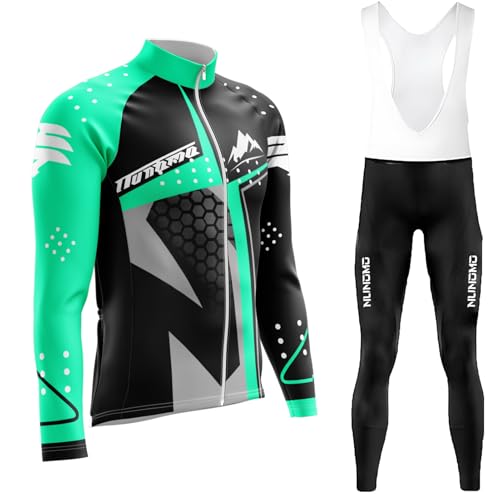 Rennrad Trikot Herren Set,Atmungsaktiv Und Schnelltrocknend Herren-Radtrikot Radhosen Für Männer Mit 9D-Gel-Pads Fahrradtrikot Herren Herbst Atmungsaktive (Type-9,XL)