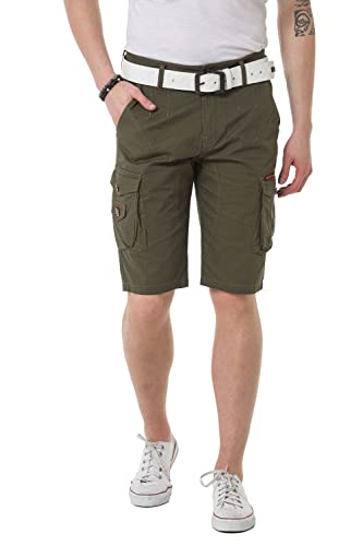 Cipo & Baxx Herren Shorts Bermuda Capri Cargohose Premium Kurze Hose Pants CK265 Grau W40