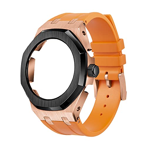 IOTUP Neue 4. Generation GA2100 GA2110 Gummiarmband, Edelstahl-Metallgehäuse, rotgoldenes schwarzes Armband und Modifikationswerkzeuge, Einheitsgröße, Achat