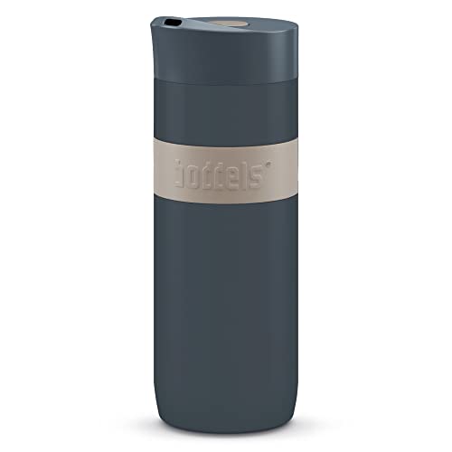 Thermobecher KOFFJE 370ml - Kaffeebecher to go, Isolierbecher, Edelstahl doppelwandig isoliert, 100% dicht, Travel mug, Premium Reisebecher, auslaufsicher, Kaffee-to-go, BPA-frei, Easy-Clean-Deckel